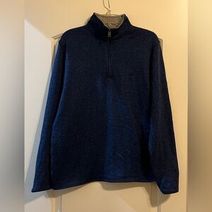 Nautica Men's Sweatshirt Navy Blue 1/4 Zip Pullover Knit Sweater Large